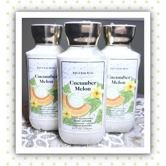 Bath & Body Works Crisp Cucumber Melon 8oz Daily Nourishing Body Lotion (x3) - Picture 1 of 5